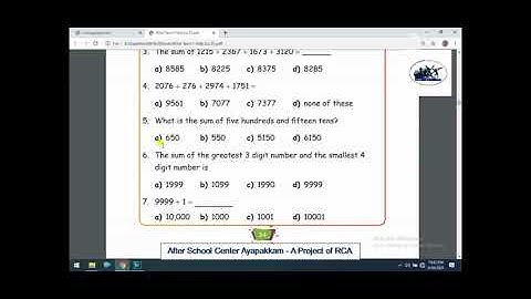 Rotary Club of Ambattur Class 4 Maths Chapter 2 Numbers Part 11