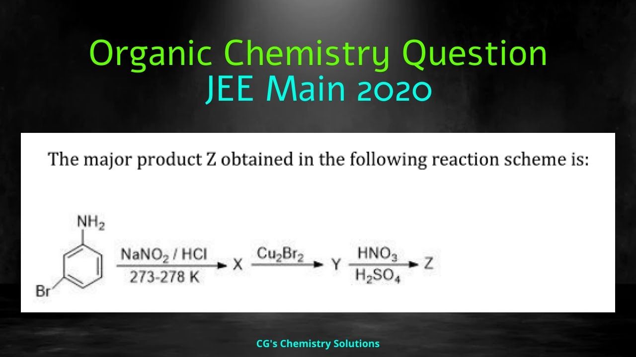 The major product Z obtained | Organic Chemistry Question | JEE Main 2020 | CG's Chemistry Solutions