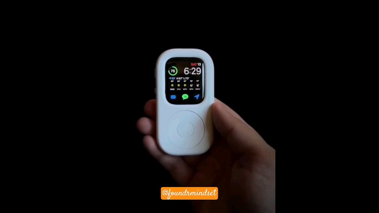 The TinyPod: Transform Your Apple Watch into a Miniature iPod with Nostalgic Clickwheel Navigation