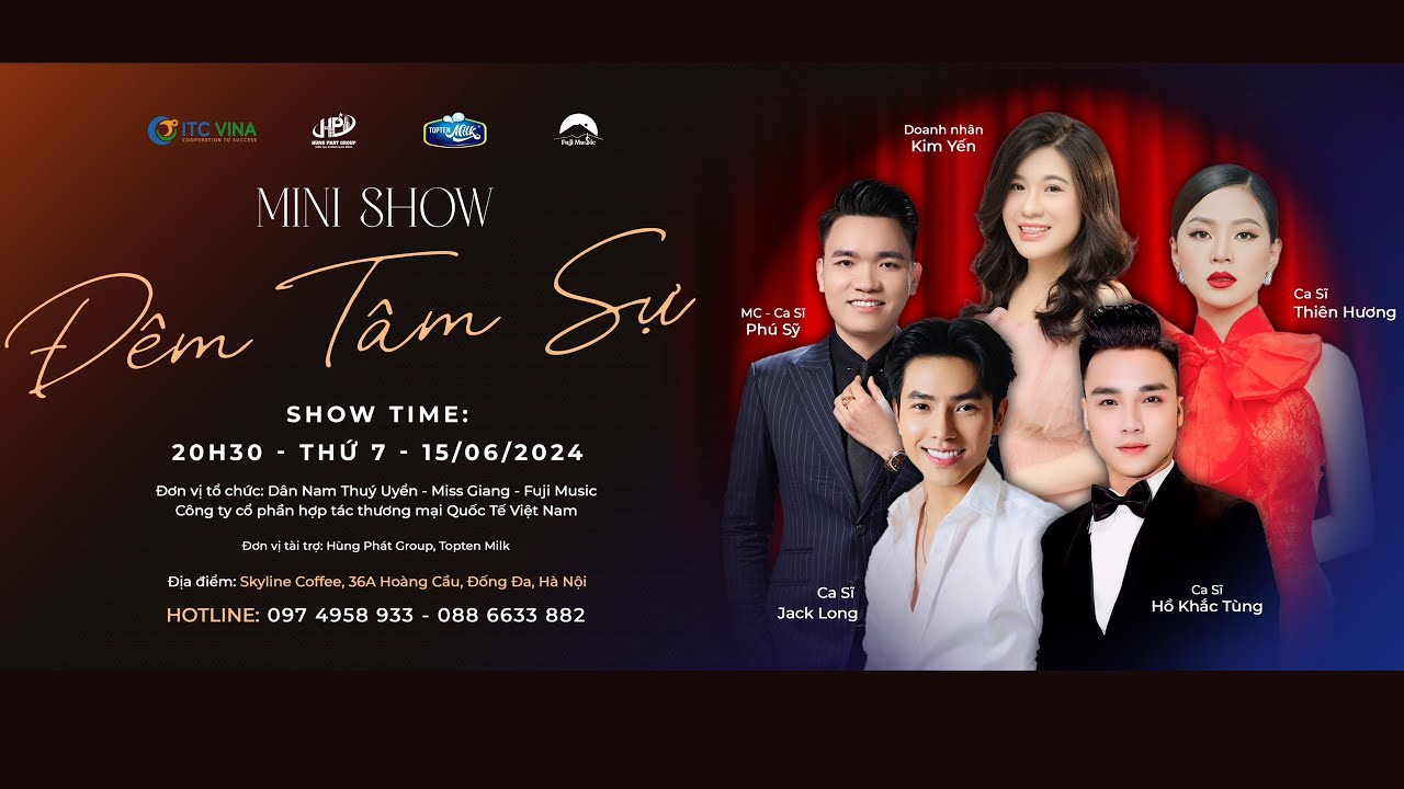Minishow Đêm Tâm Sự | Kim Yến | Hồ Khắc Tùng | Thiên Hương  | Jack Long  | Phú Sỹ tại SkylineCoffee.