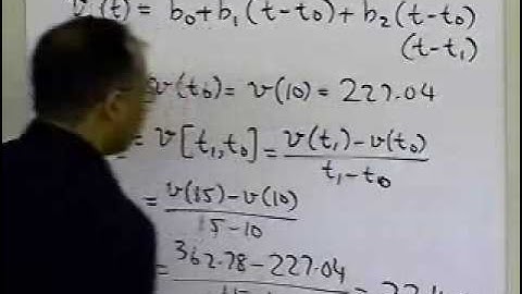 Newtons Divided Difference Polynomial Interpolation: Quadratic Interpolation: Example Part 1 of 2