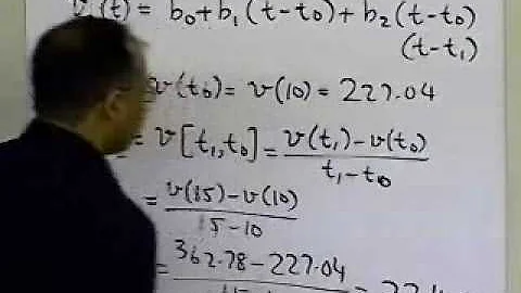 Newtons Divided Difference Polynomial Interpolation: Quadratic Interpolation: Example Part 1 of 2