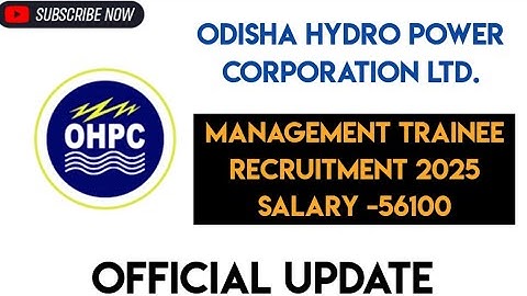 Odisha Hydro Power Corporation Ltd // management trainee recruitment 2025// #ohpc 