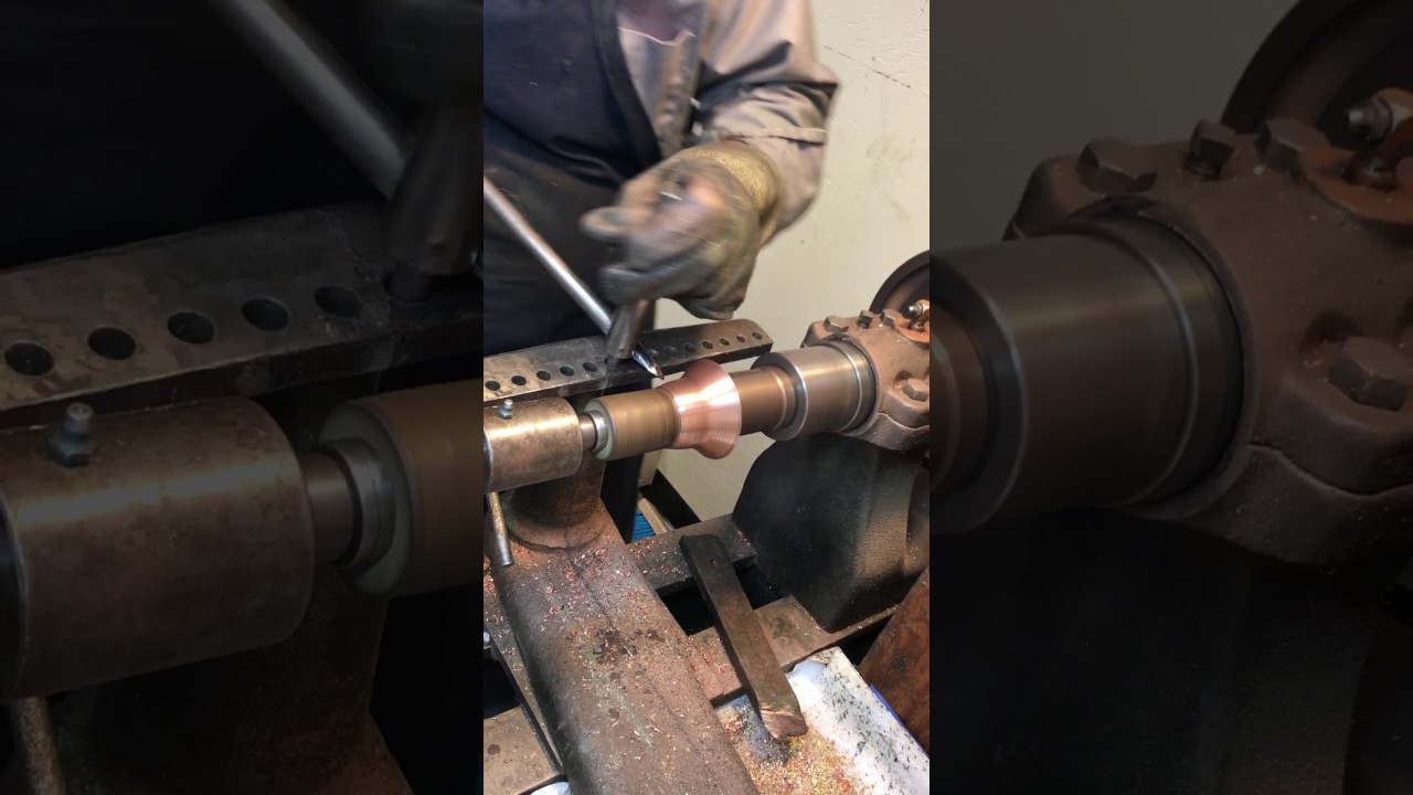 Spinning copper cups for chasing