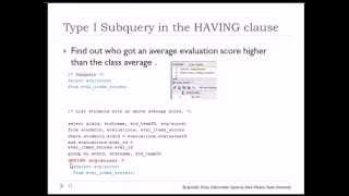 2 of 6 SQL Advanced with Oracle - Type I subqueries, plus distinct, rollback and UPPER()