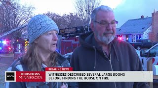 Neighbors describe hearing loud "booms" before South St. Paul house fire