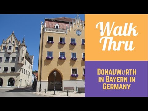 Walking through: Donauwörth in Bayern in GERMANY