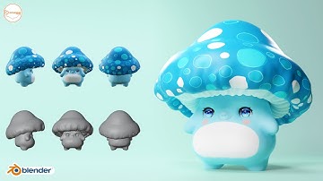 How to Create this Cute Stylized Blue Mushroom in Blender?