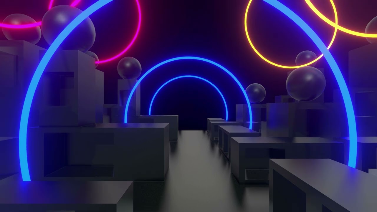 Neon Cube Geometry Background 4K VJ Loop Video | No Copyright Motion Loop Background Video