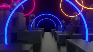 Neon Cube Geometry Background 4K VJ Loop Video | No Copyright Motion Loop Background Video