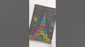 Eiffel Tower Scratch book art | #scratch #eiffeltower #art #viralshorts #drawing #shorts #fun