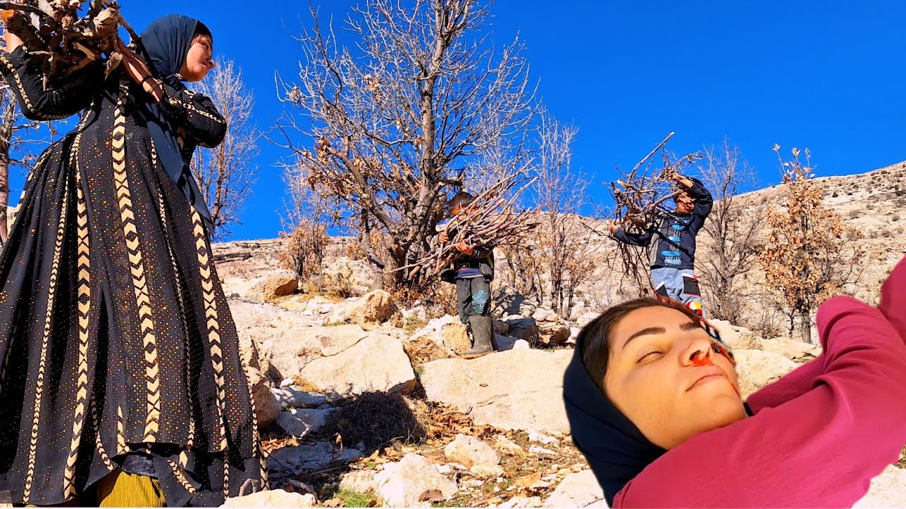 "Survival Struggle: A Young Woman and Her Two Children Collecting ...