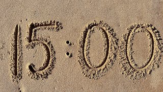 15 Minute Timer Sand Countdown Clock Fifteen Mins to 0 | Ocean White Noise | Meditation | Calm 4K