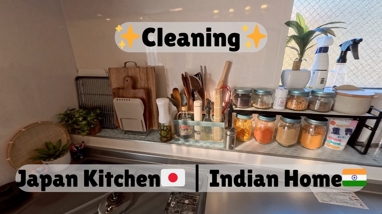 Real Life Kitchen Cleaning Routine 🧼 | Living in Japan as Indian Family⚡️