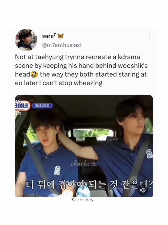 TAEHYUNG RECREATED KDRAMA scene with WOOSHIK but parody ver. with 0 energy 🤣