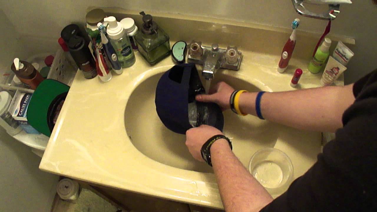 How to clean a flat brim fitted or snap back cap YouTube