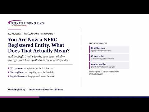 NERC registration requirements for inverter-based resources
