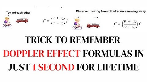 Trick to remember doppler effect formulas in 1 second | jee main | national mdcat | iit jee main