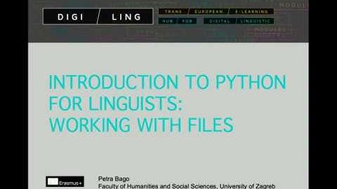 DigiLing - Introduction to Python for Linguists - Unit 9.1