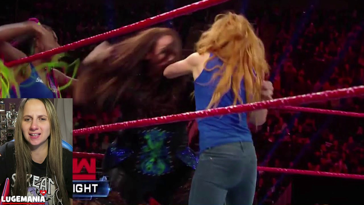 wwe raw 2019 new The punch that busted open Becky Lynch