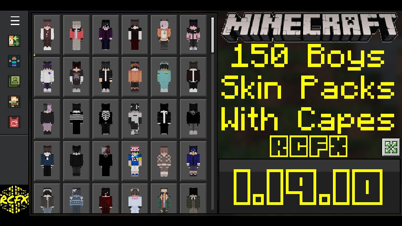 150 Boys Skin Packs With Capes For Minecraft 1.19.10... - youtube