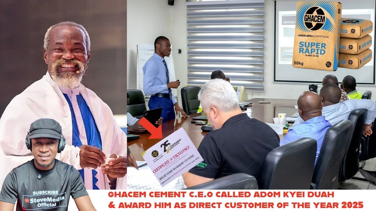 Вау! Генеральный директор компании Ghacem Cement поздравил Адома Кьеи Дуа и наградил его званием ...