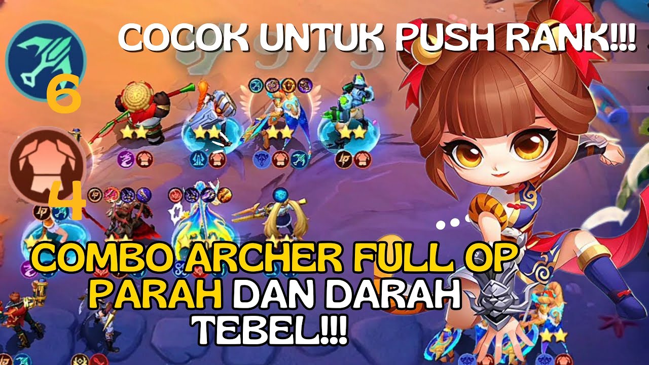 COMBO ARCHER FULL OP PARAH, COCOK UNTUK PUSH RANK!!! MAGIC CHESS GOGO GAMEPLAY