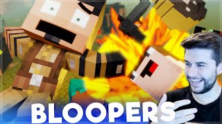 REACTING TO FUNNY ZOMBIE APOCALYPSE BLOOPERS MOVIE! Minecraft Animations!