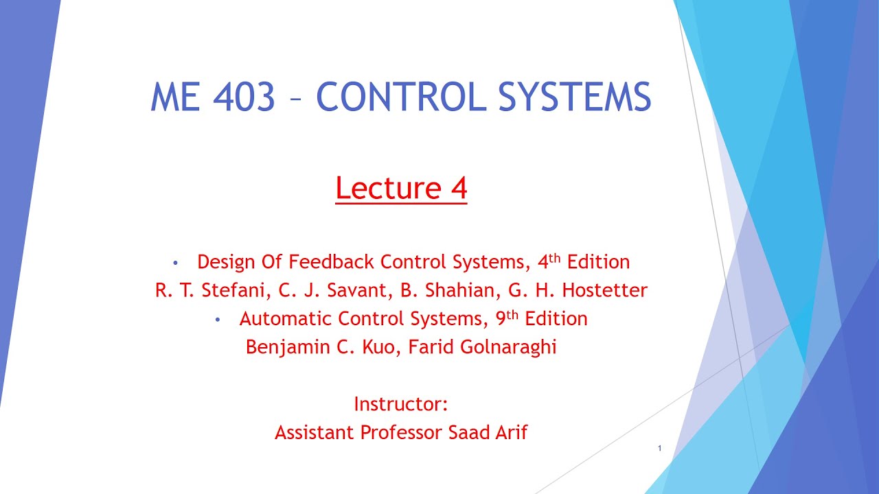 CONTROL SYSTEMS - Lecture 4 (part-3) - YouTube