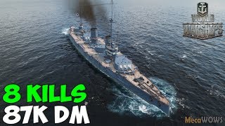 World of WarShips | Gangut | 8 KILLS | 87K Damage - Replay Gameplay 4K 60 fps screenshot 4
