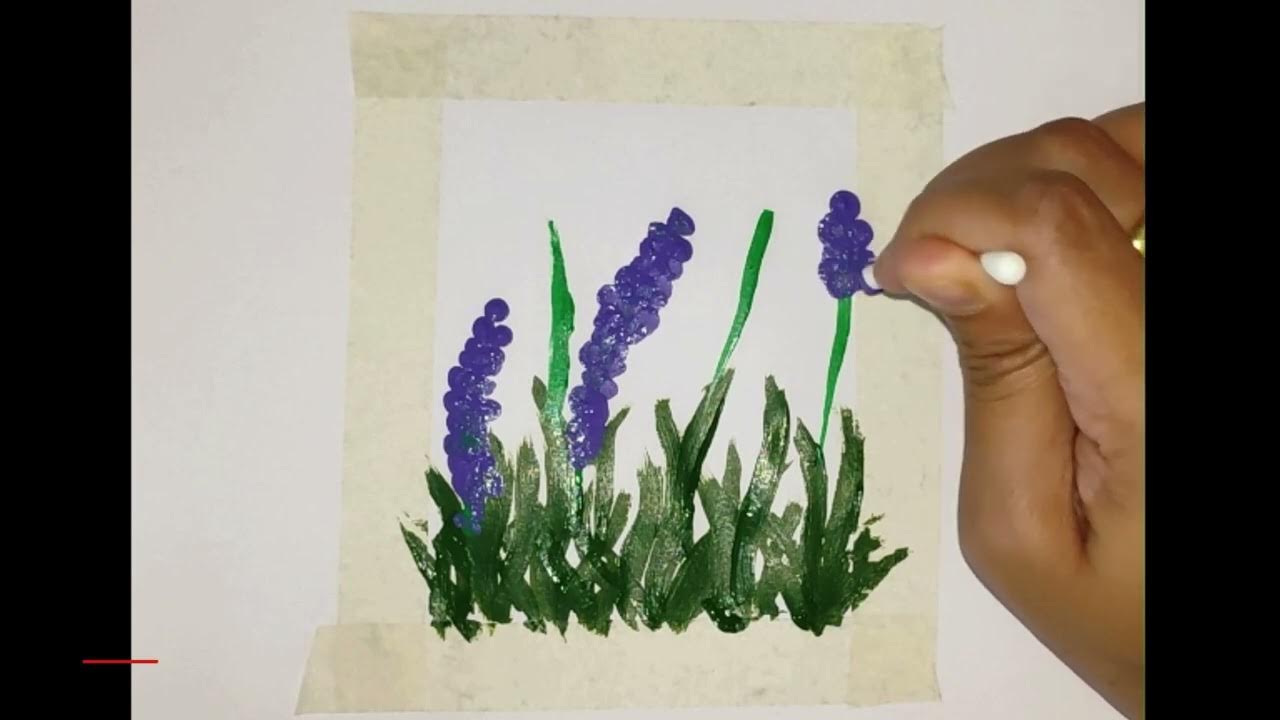 Beautiful Flower Art Easy Cotton Bud Painting YouTube