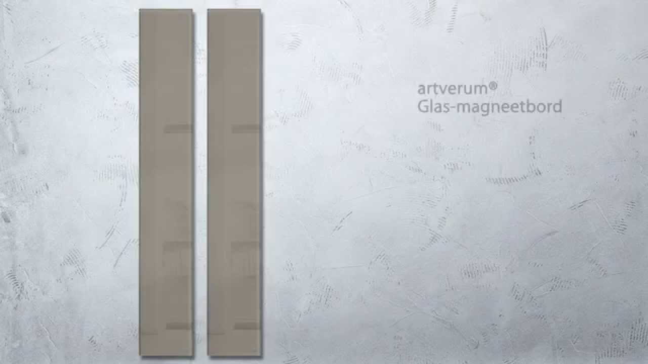 Glas magneetbord artverum® 12 x 78 cm taupe gl108 youtube