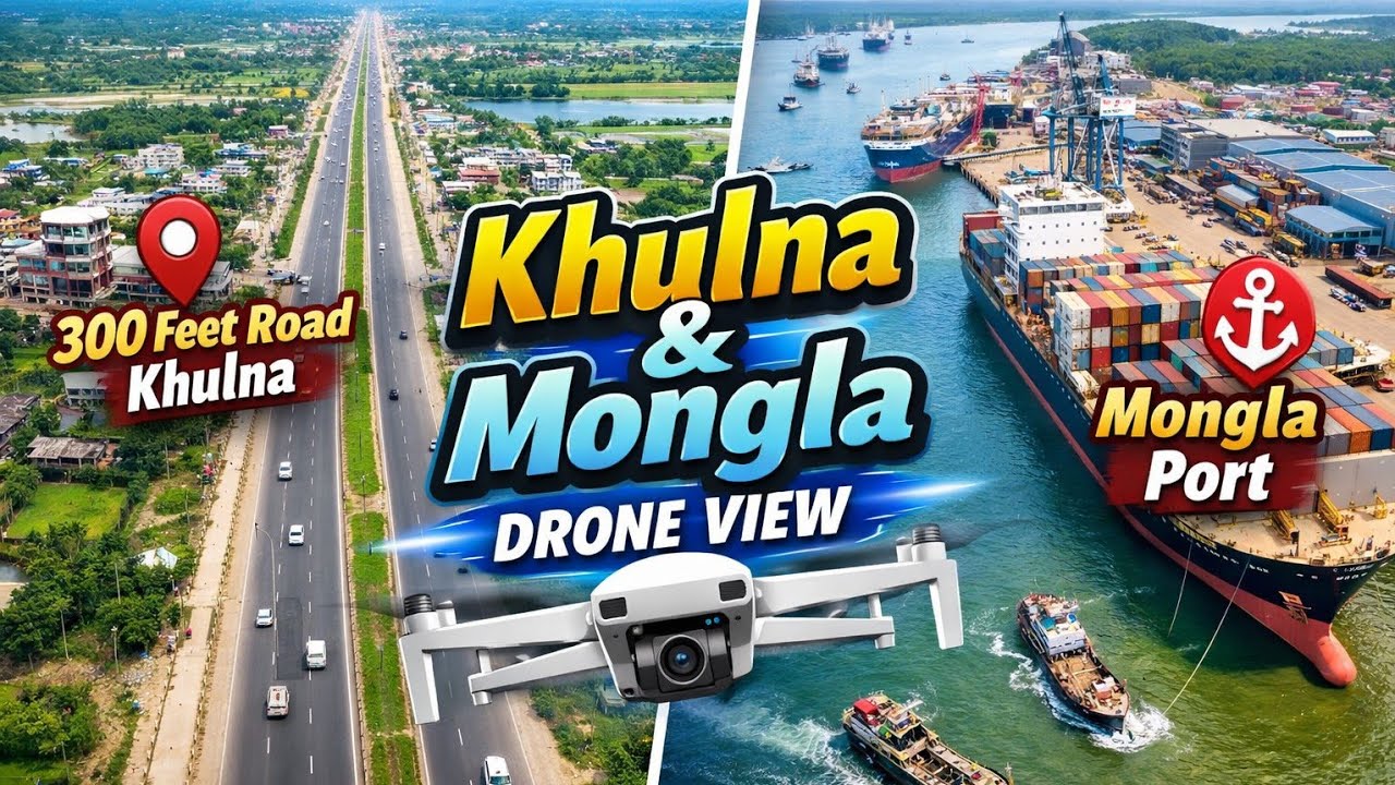 Khulna 300 Feet Road & Mongla Port Drone View