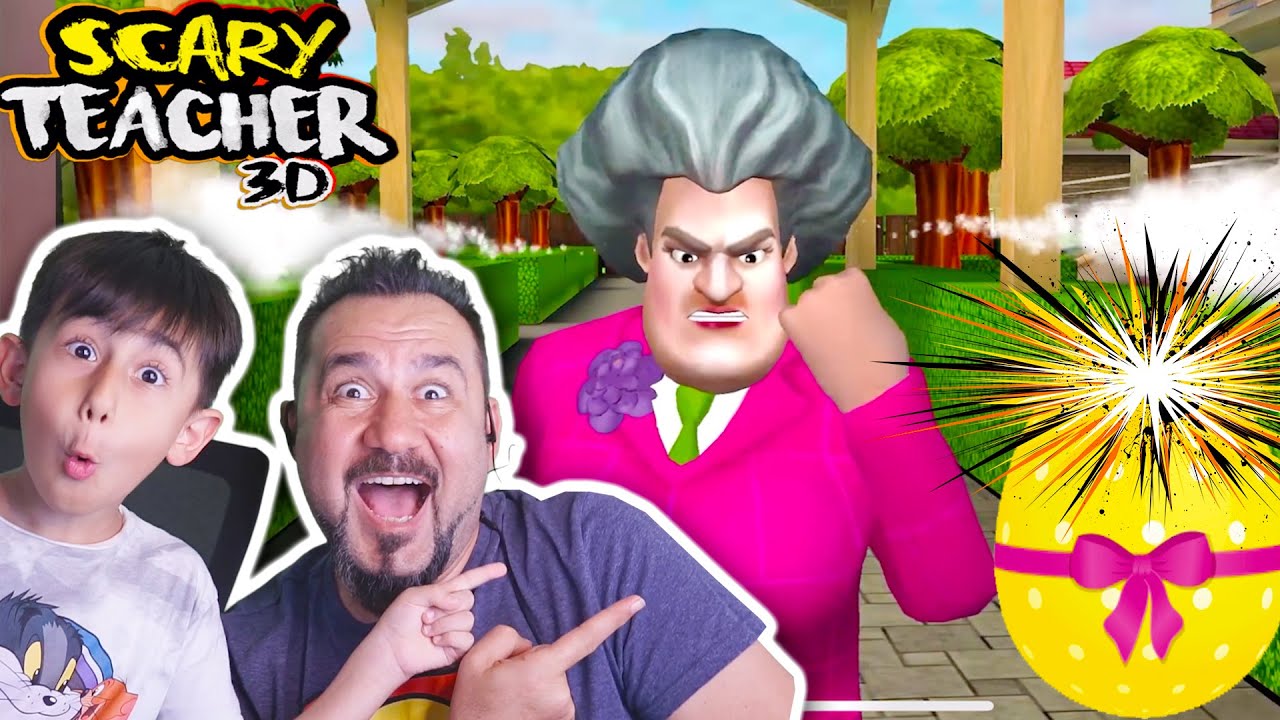 KIZGIN ÖĞRETMENE MAYINLI SÜRPRİZ YUMURTA ŞAKASI! | (sesegel çocuk) SCARY TEACHER 3D