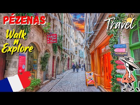Pézenas, Medieval Royal Town Rich in History and Heritage, France, Immersive Virtual Walk 4K UHD