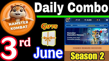 Hamster Kombat GameDev Heroes 🎮| 3 June Daily Combo 🧩 Season 2
