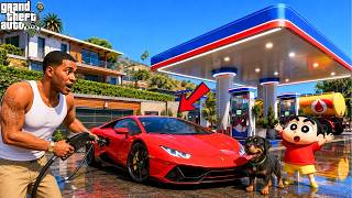 GTA 5: Franklin & Shinchan Build & Upgrade A Petrol Pump Near Their House!⛽ | GTA 5 Bangla Gameplay