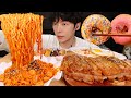 ASMR MUKBANG | 직접 만든 불닭볶음면 & 대왕 통 삼겹살 & 스팸 볶음밥 & 디저트 먹방 & 레시피 FIRE NOODLES EATING