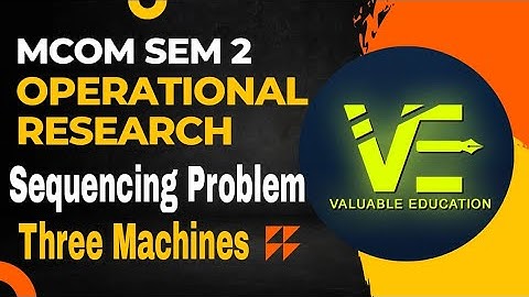 Sequencing Problem l Three Machines l Operational research l Mcom sem 2