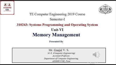 SPOS Unit 6 Memory Management