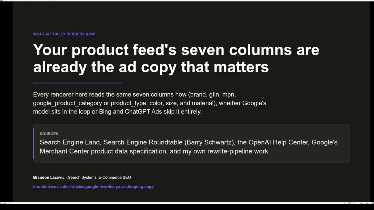 Video thumbnail: Google, Bing, ChatGPT Ads Rewrote Copy. Only One Used AI.