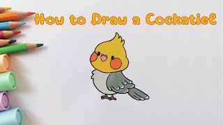 How To Draw A Cartoon Cockatiel Easy | Bird Drawing For Beginners || How to Draw Bird Step By Step