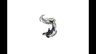 Killer Whale Embroidery Design, Ocean Animal Pattern, Nautical Linework Stitch File