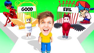 NOOB vs PRO vs HACKER In GOOD OR EVIL GAME! (NEW LEVELS!?) screenshot 5