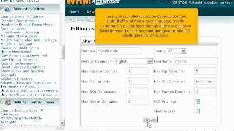 How to modify an account