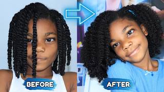 Let’s style my daughter’s hair for her birthday | two strand twist out with bantu knots