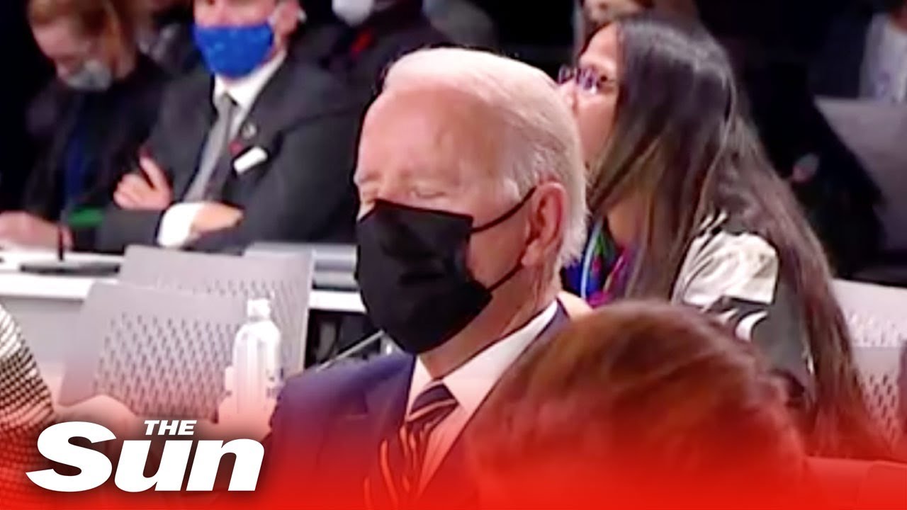 "Sleepy Crappy Joe" at the COP26: When he isn't testing his diaper, he's catching up on his sleep