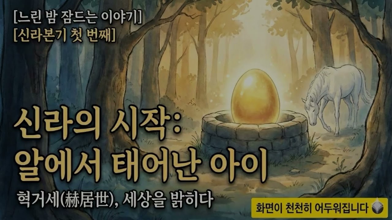 [수면 낭독] 옛날이야기처럼 듣는 신라의 건국: 알에서 태어난 아이, 혁거세 (화면이 천천히 어두워짐)