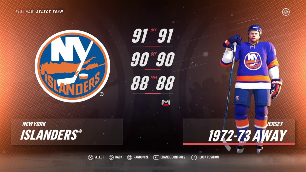 NHL 19 - New York Islanders Uniforms - All Franchise History Uniforms & All Teams Rating