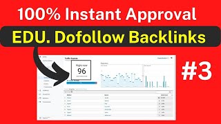 100% Instant Approval  EDU. Dofollow Backlinks | Day-3 |  How to get .Edu backlinks